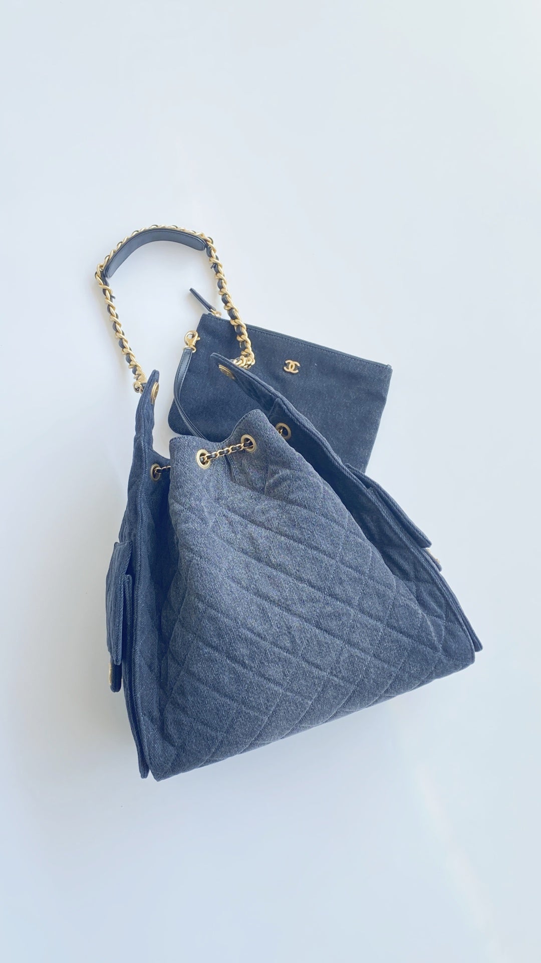 CC 26S Hobo Bags 40cm Dark Blue Denim