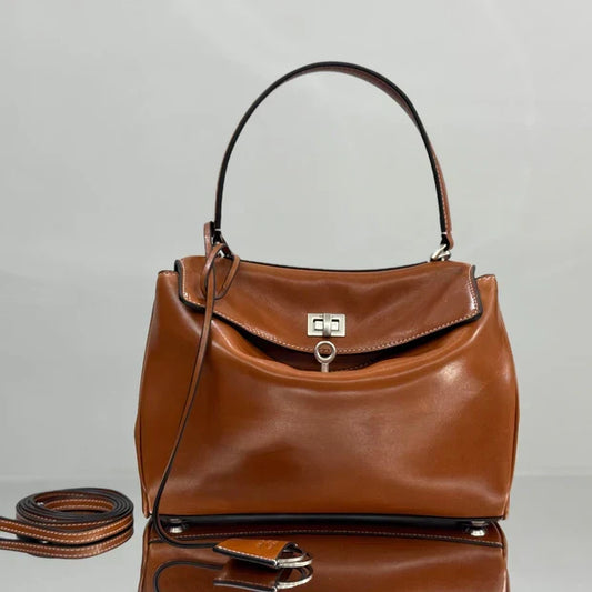 Balenciaga Small Bag 29 Camel Brown Cowhide Silver Hardware