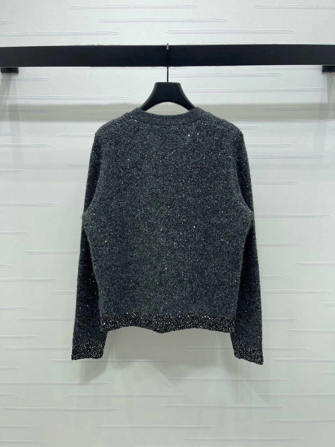 CC 26s Sequined V-Neck Cardigan Sweater Grey 344109