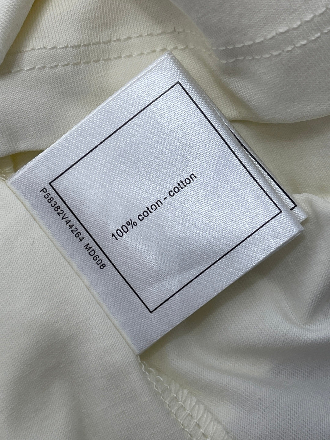 CC 26s Crew Neck Short-Sleeve T-Shirt Cream Black Cotton 409490