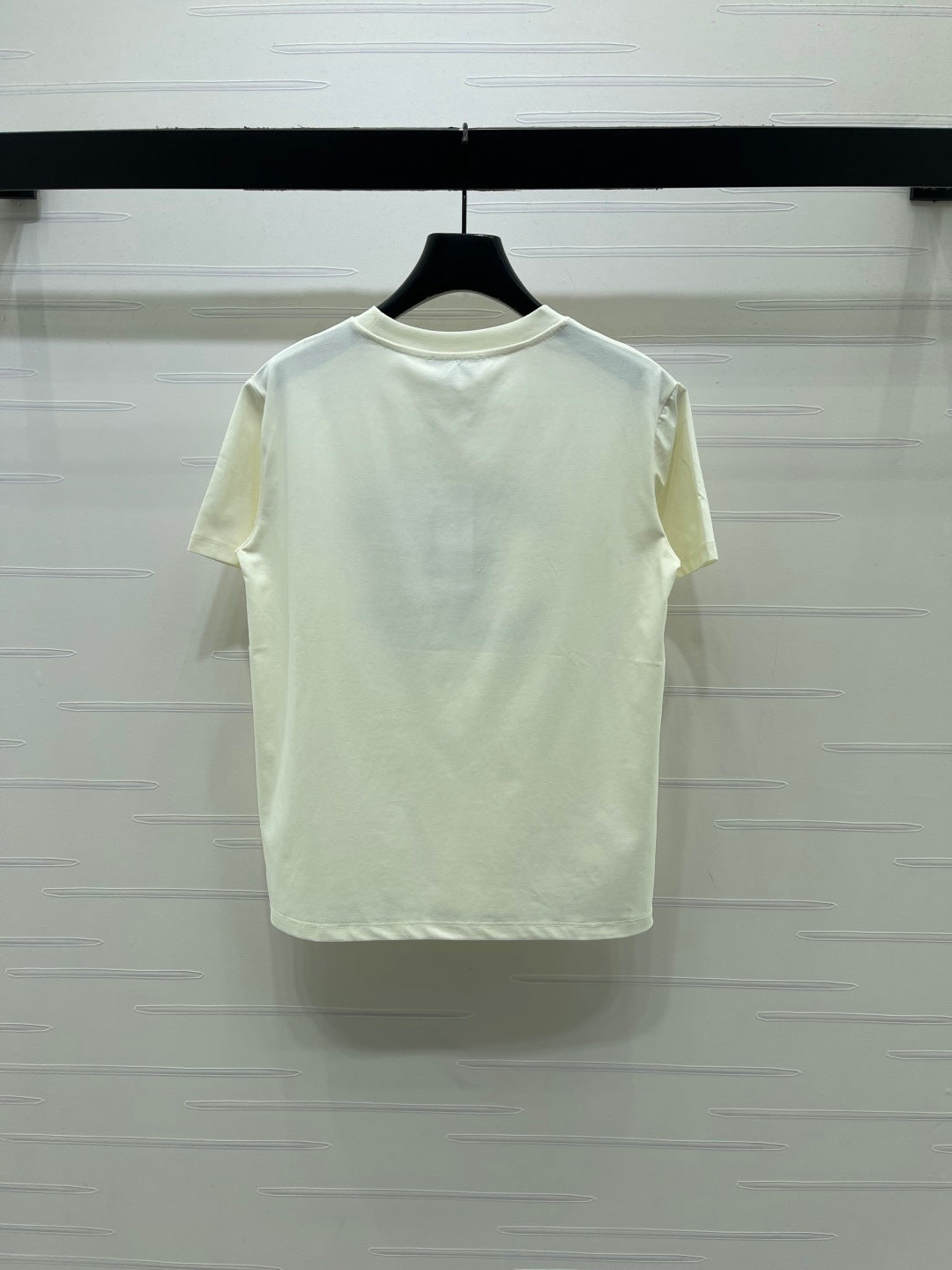 CC 26s Crew Neck Short-Sleeve T-Shirt Cream Black Cotton 409490
