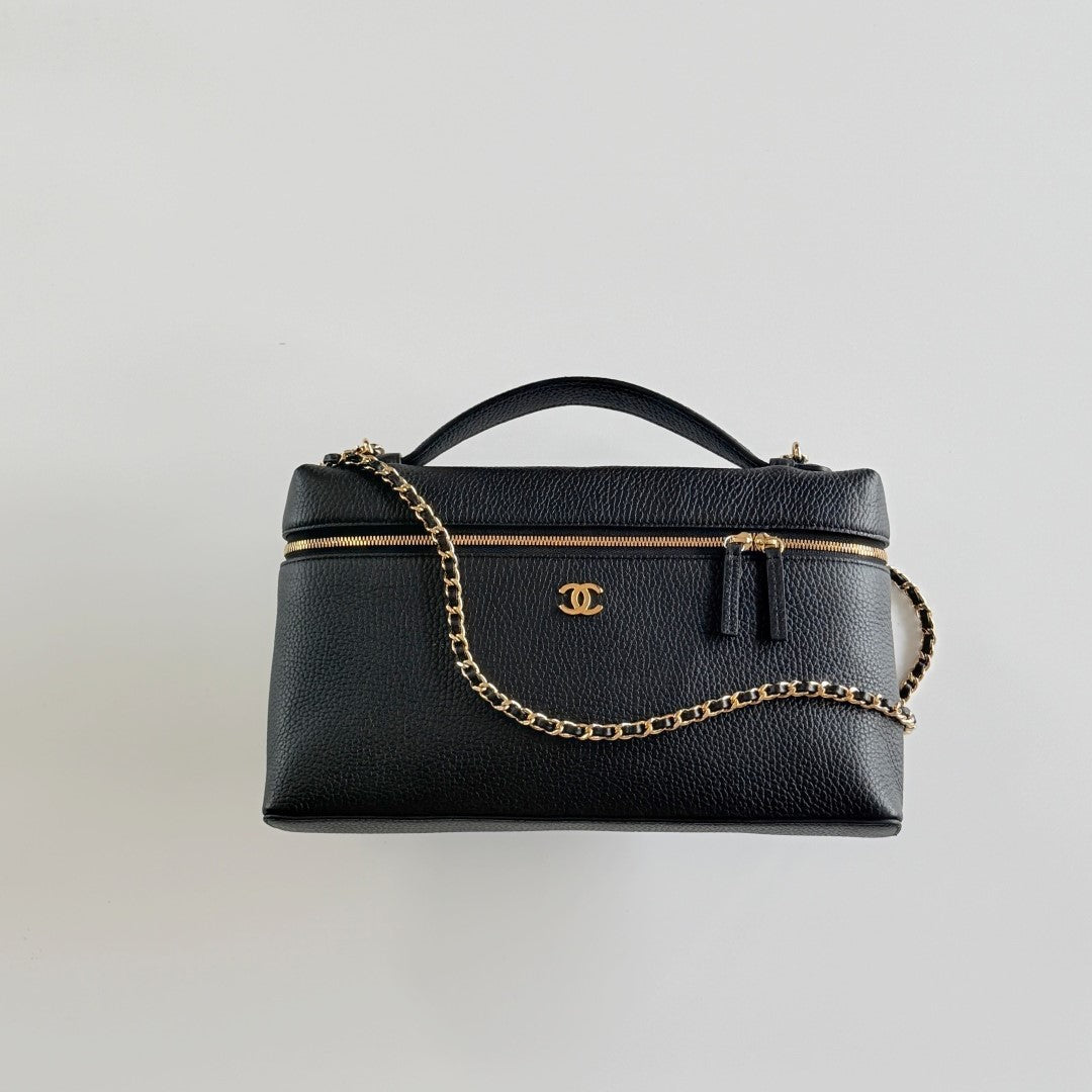 CC Métiers d’art 2026 Large Vanity With Chain Black Grained Calfskin