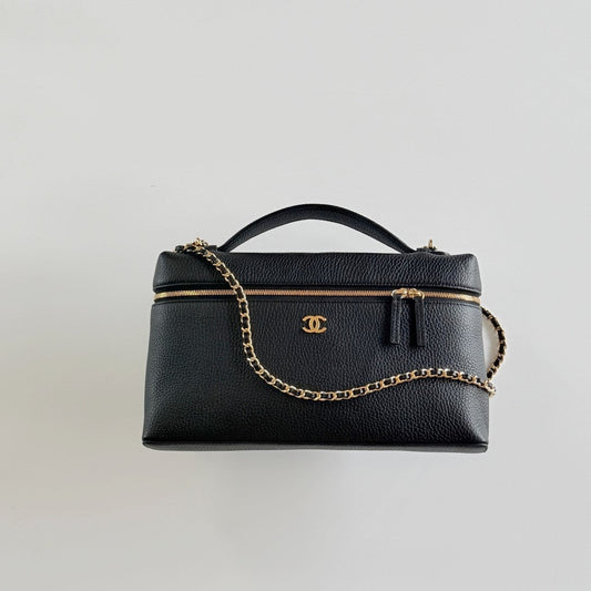 CC Métiers d’art 2026 Large Vanity With Chain Black Grained Calfskin