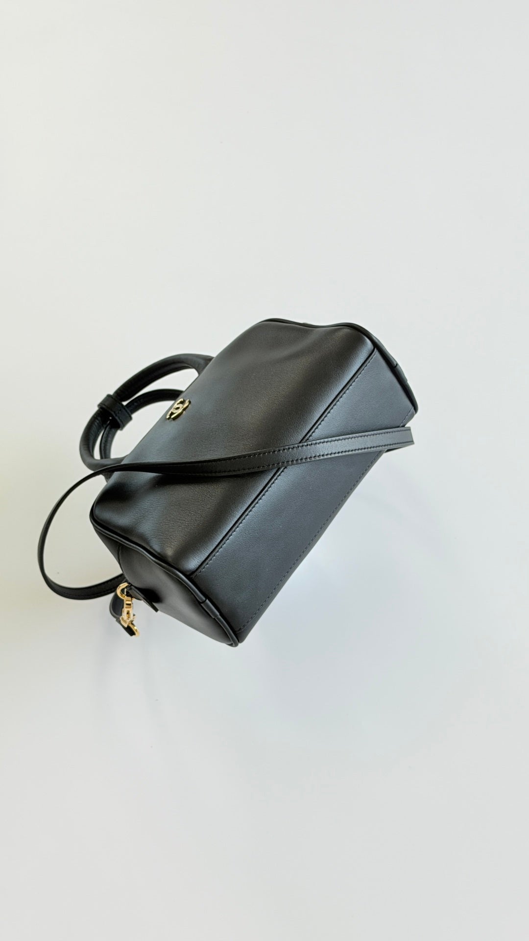 CC 26s Mini Bowling Ball Bag 21cm Black Calfskin