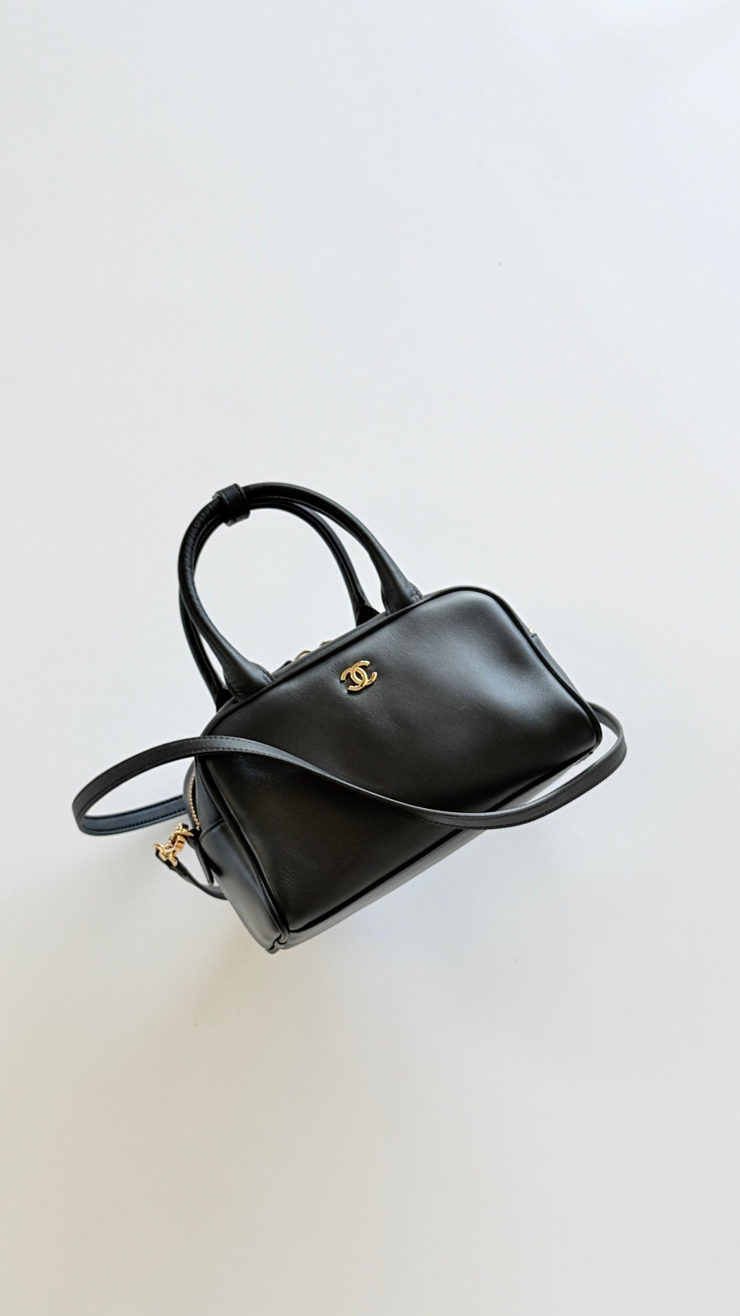 CC 26s Mini Bowling Ball Bag 21cm Black Calfskin