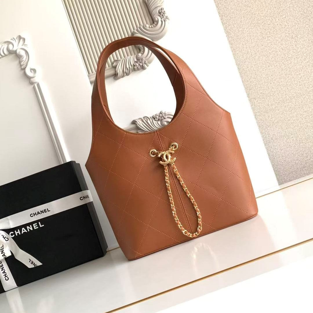 Chanel 2026 Basket Hobo Bag 35cm Brown Calfskin