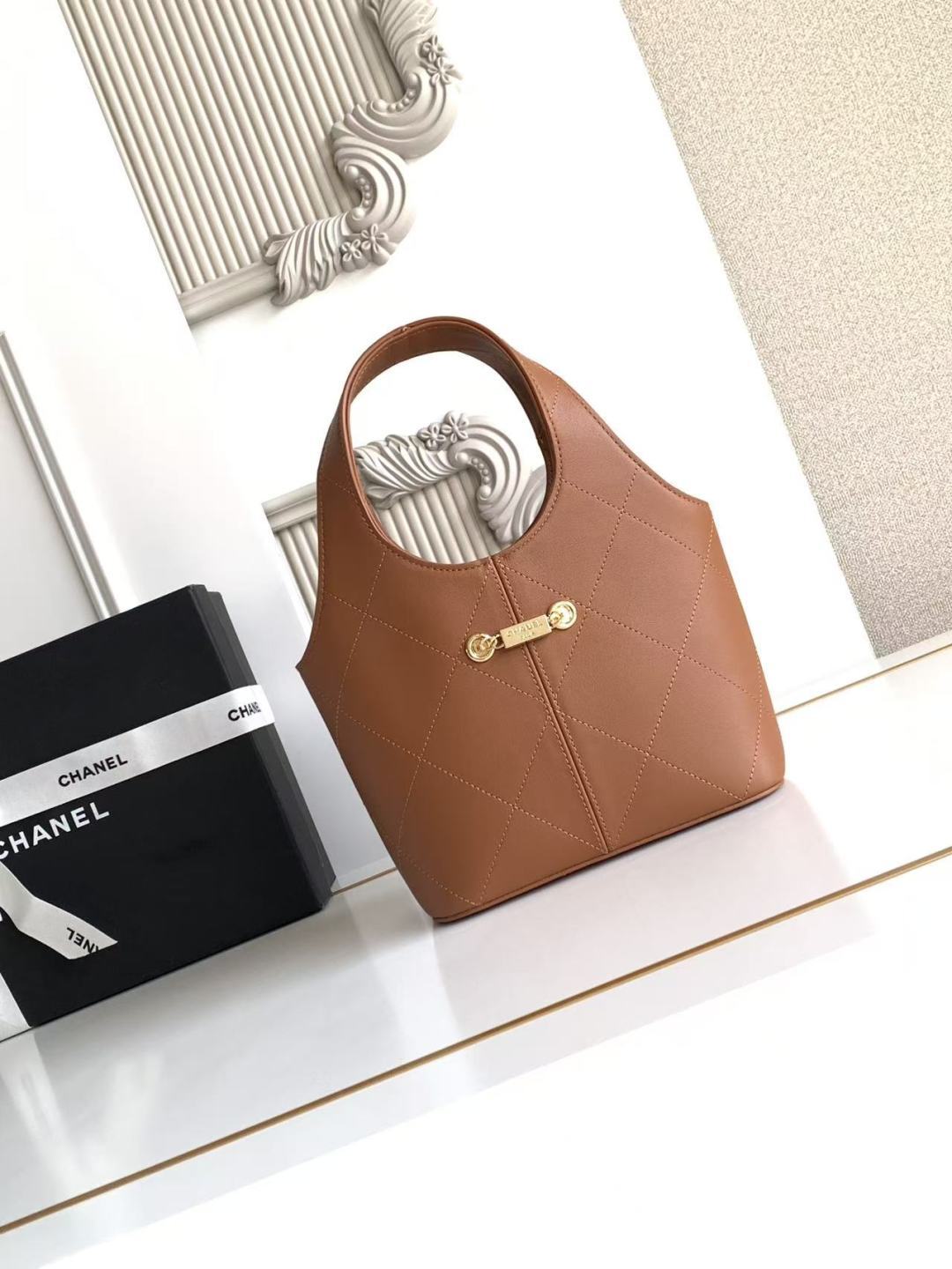 Chanel 2026 Basket Hobo Bag 27.5cm Brown Calfskin