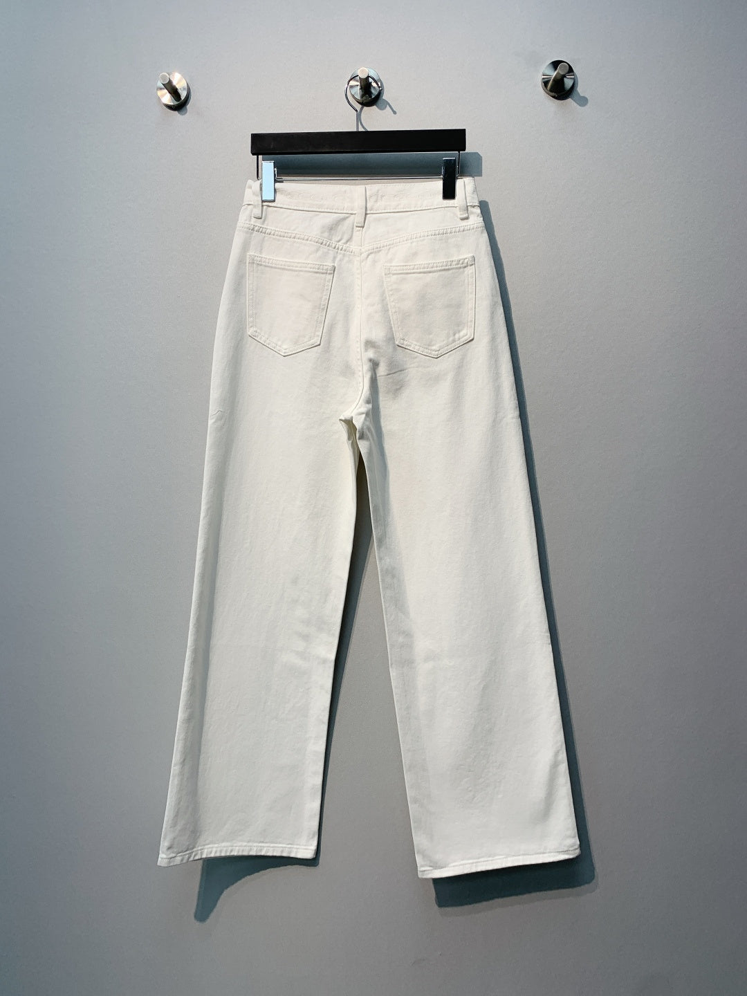 CC SS26 Wide-Leg Jeans with Logo Trim White Cotton 350940