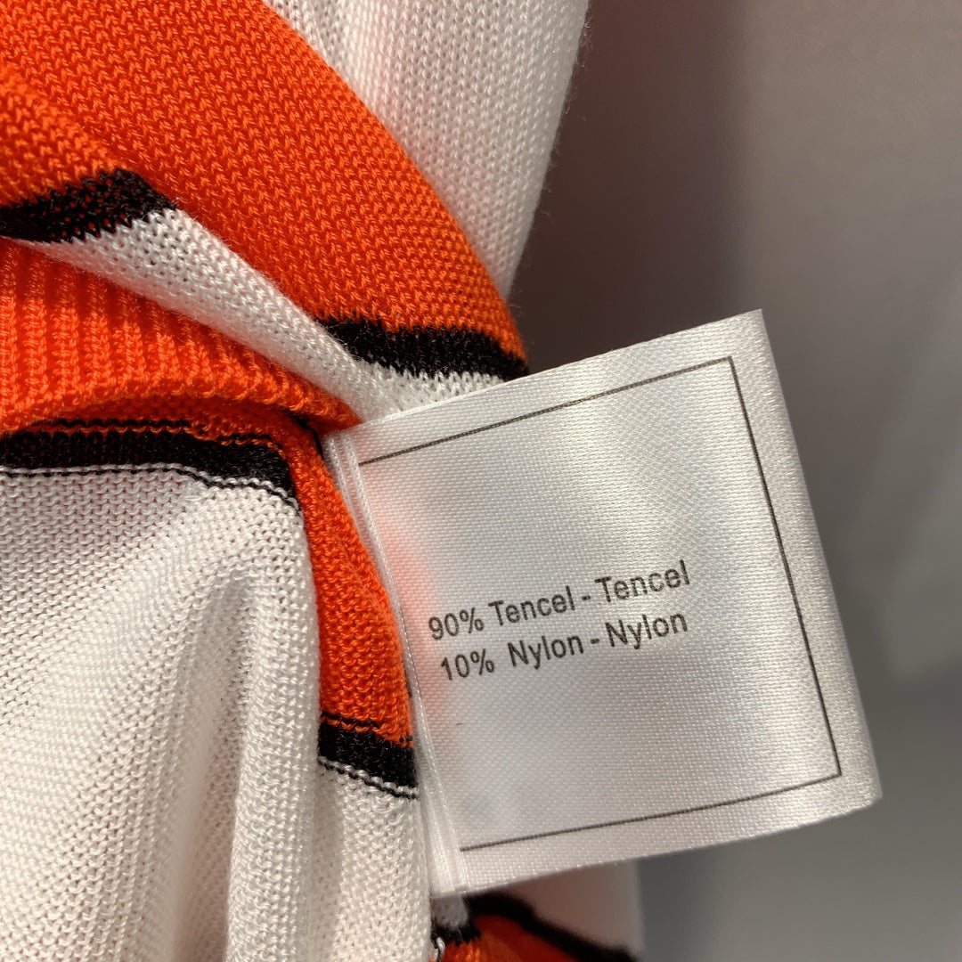 CC Clownfish Knit T-Shirt Orange White Tencel Nylon 395946