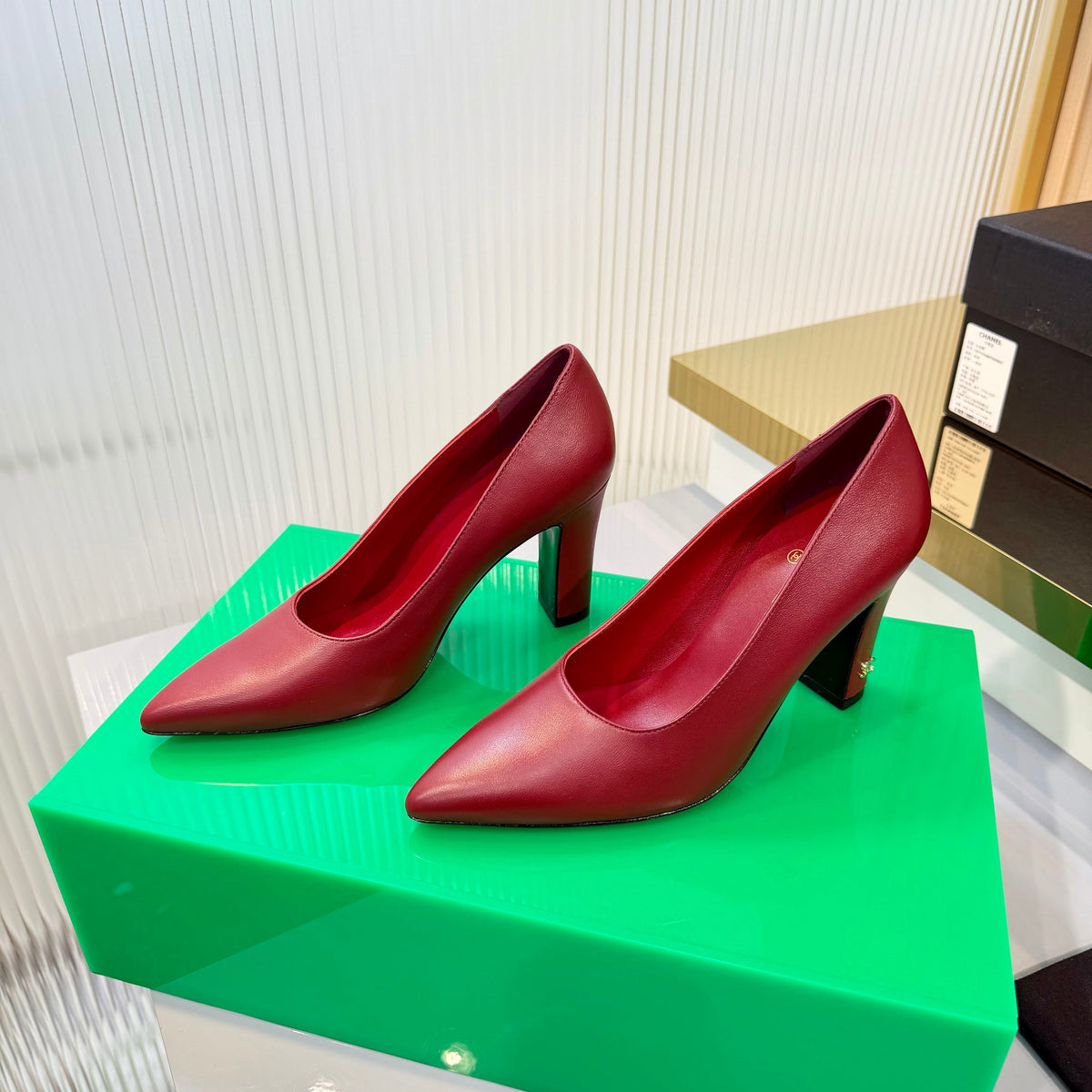 CC 26s Pumps 8.5cm Black Lambskin 924309