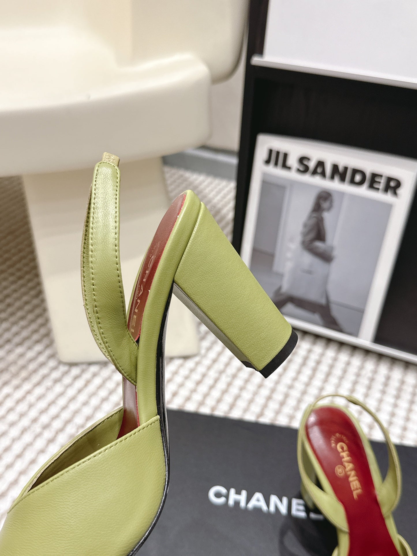 CC 2026 Slingbacks 9cm Green White Lambskin 721446