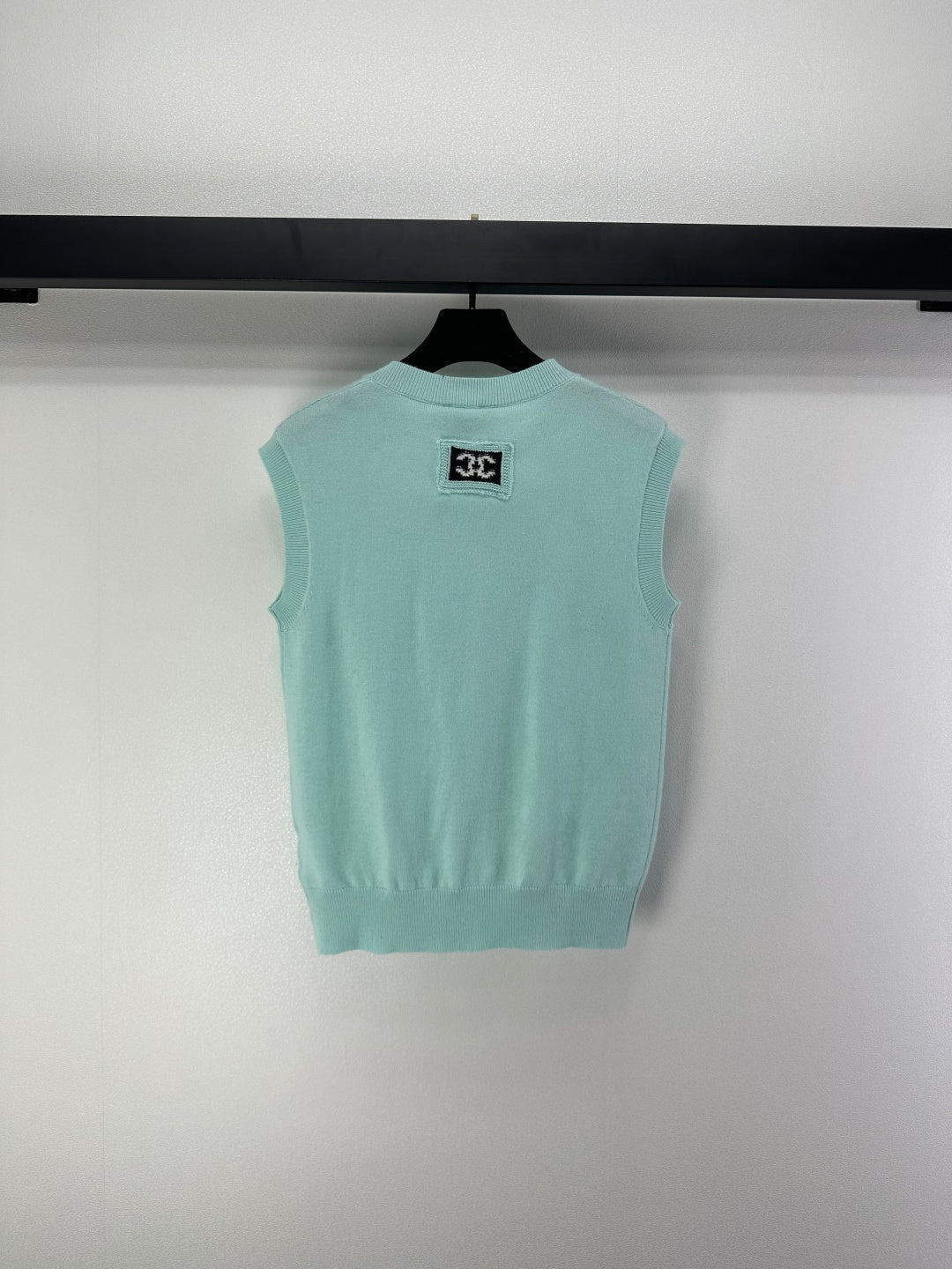 CC V-neck Vest Blue Wool 345999
