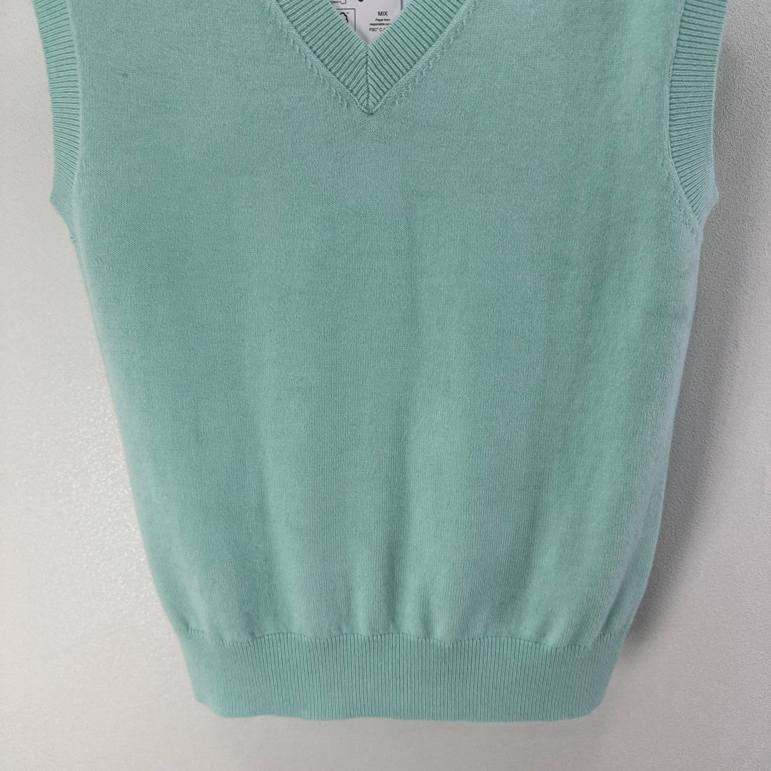 CC V-neck Vest Blue Wool 345999