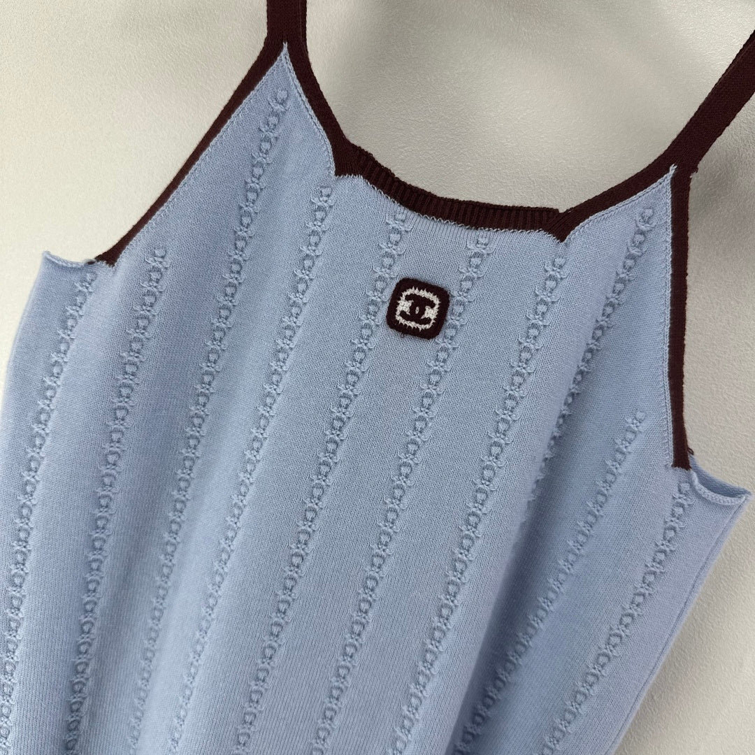 CC 26S Knit Cami Tank Top Blue Cotton 348993