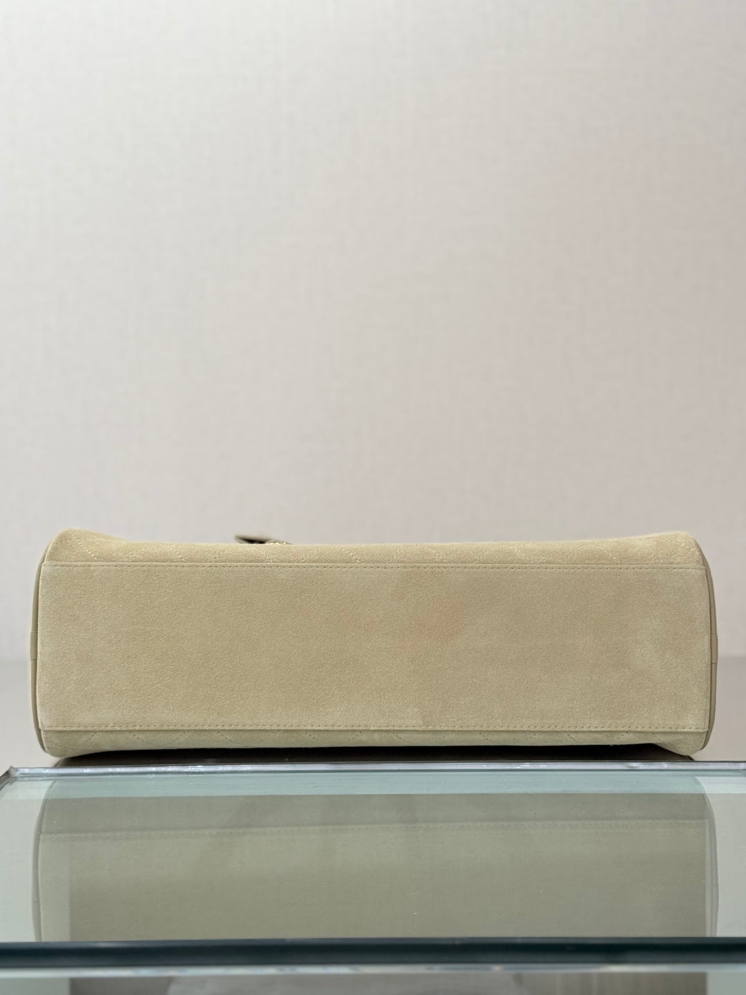 CC Maxi Bowling Bag 35.5cm Light Beige Suede