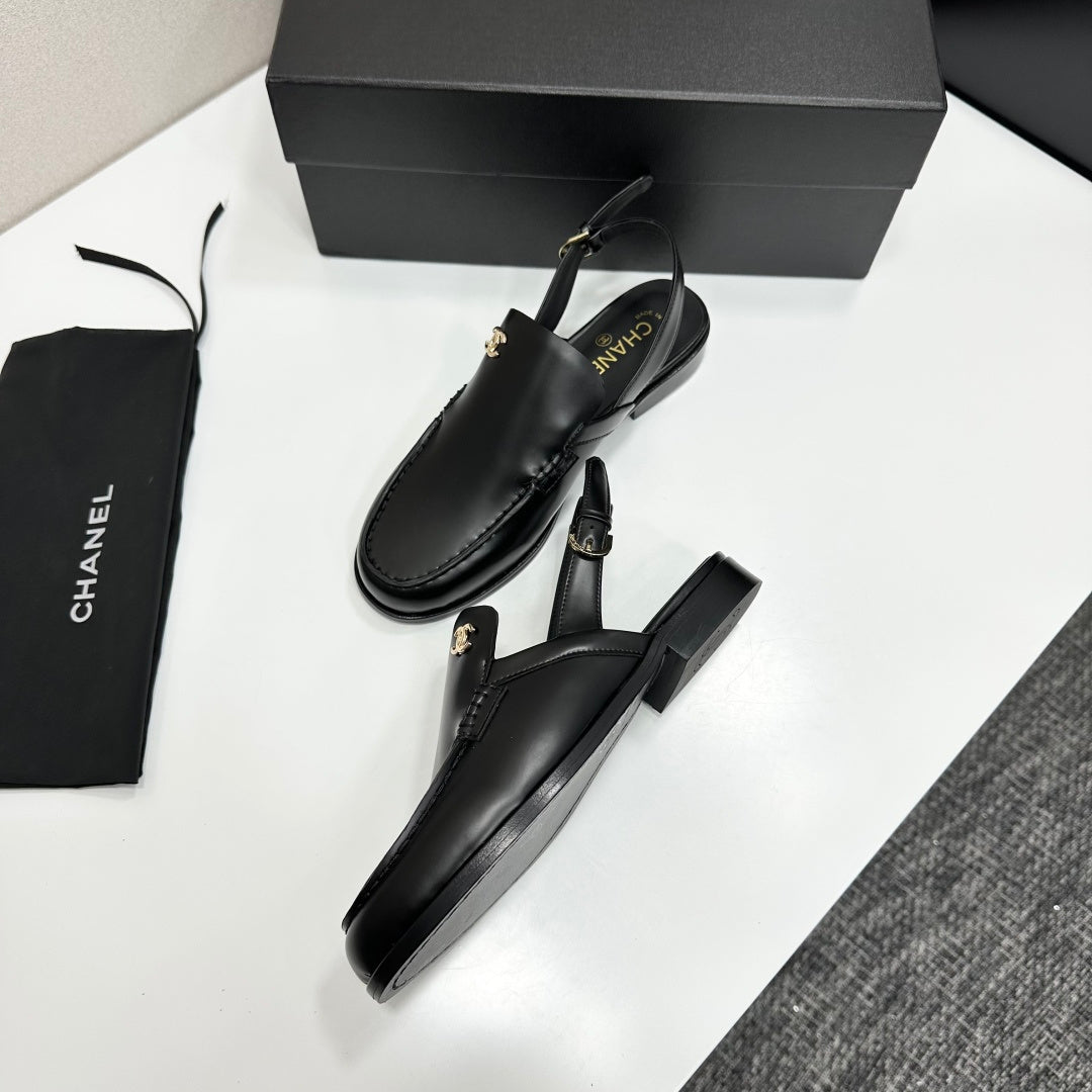CC SS 2026 Pre Slingbacks Black Calfskin 630504