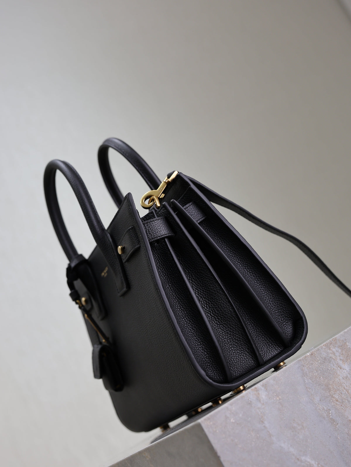 YSL Sac De Jour Nano 26cm Black Grain Cowhide GHW