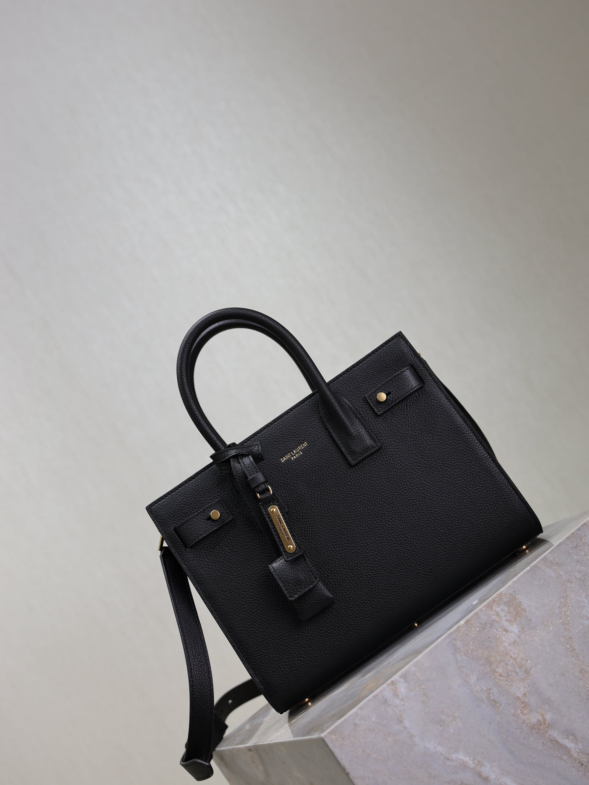 YSL Sac De Jour Nano 26cm Black Grain Cowhide GHW