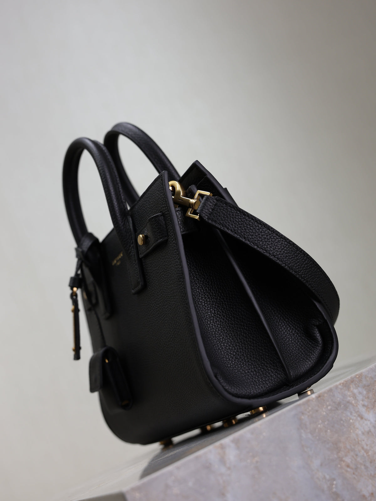 YSL Sac De Jour Nano 22cm Black Grain Cowhide GHW