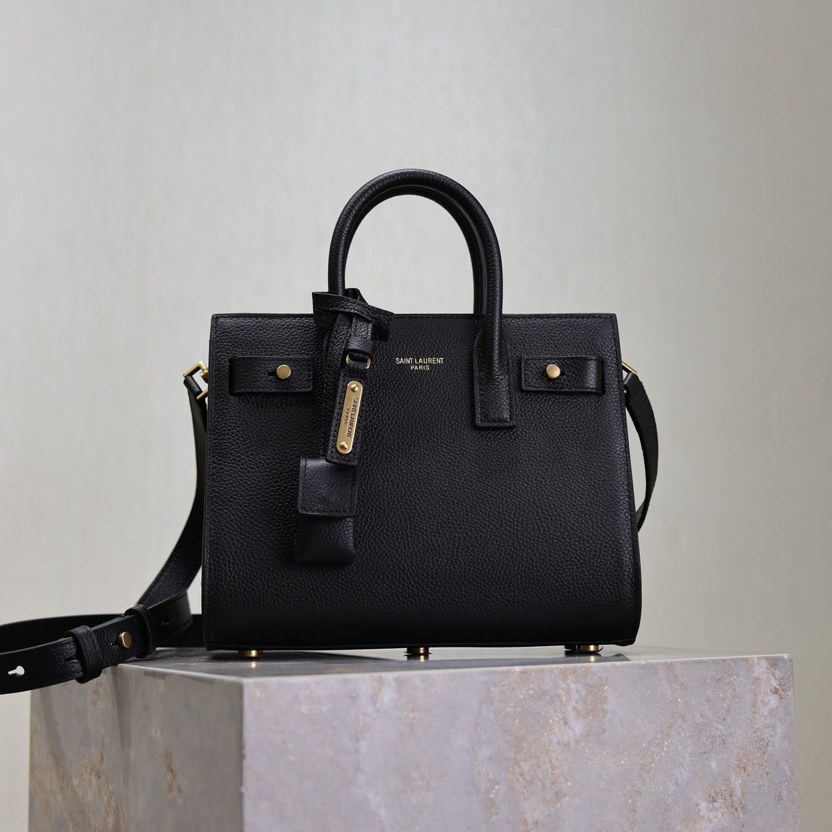 YSL Sac De Jour Nano 22cm Black Grain Cowhide GHW
