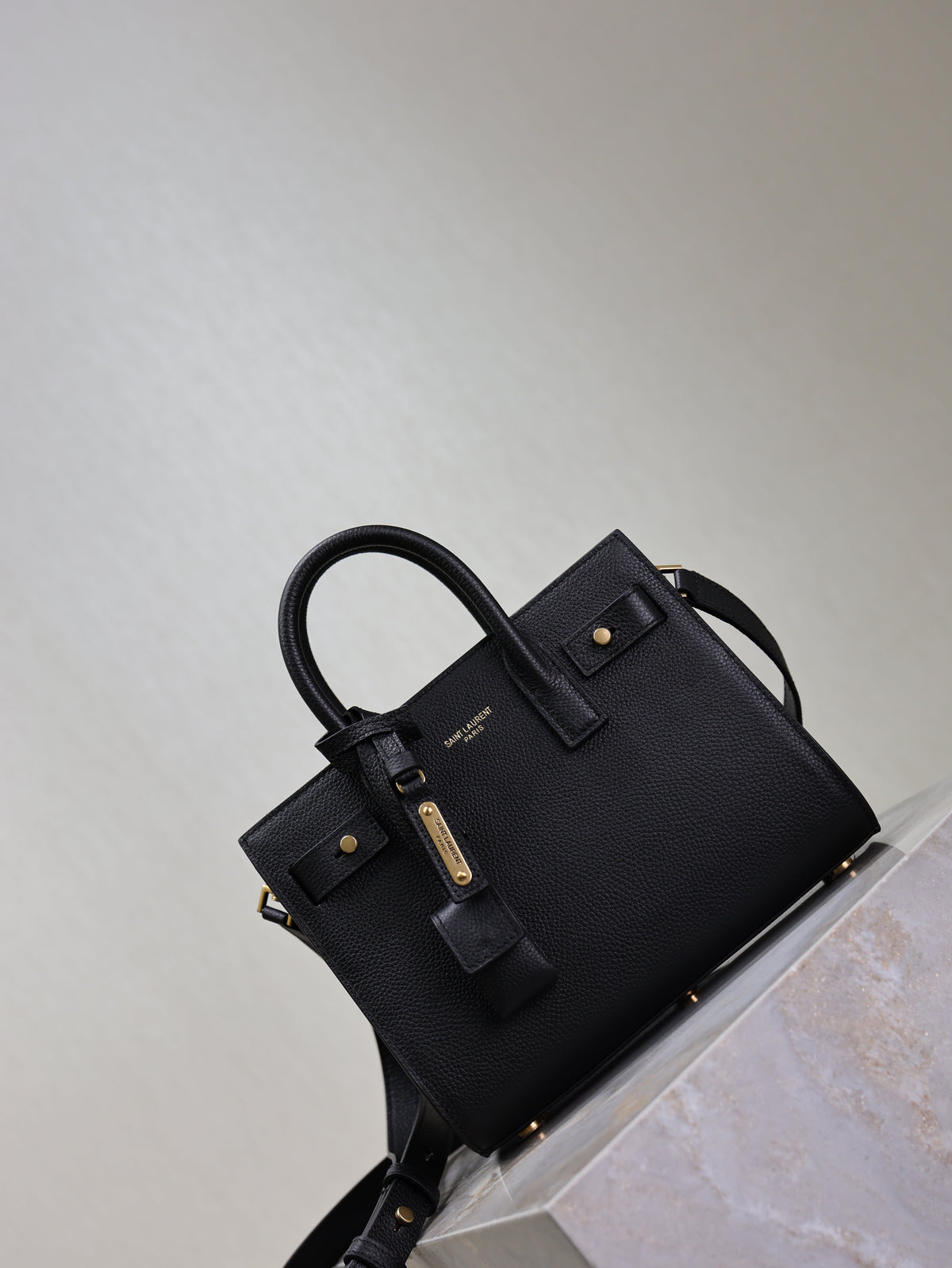 YSL Sac De Jour Nano 22cm Black Grain Cowhide GHW