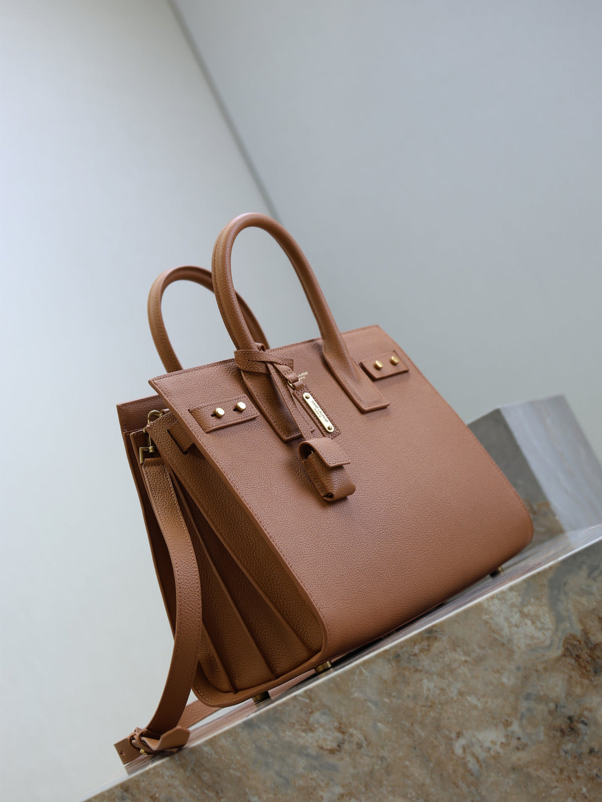 YSL Sac De Jour Nano 32cm Brown Grain Cowhide GHW