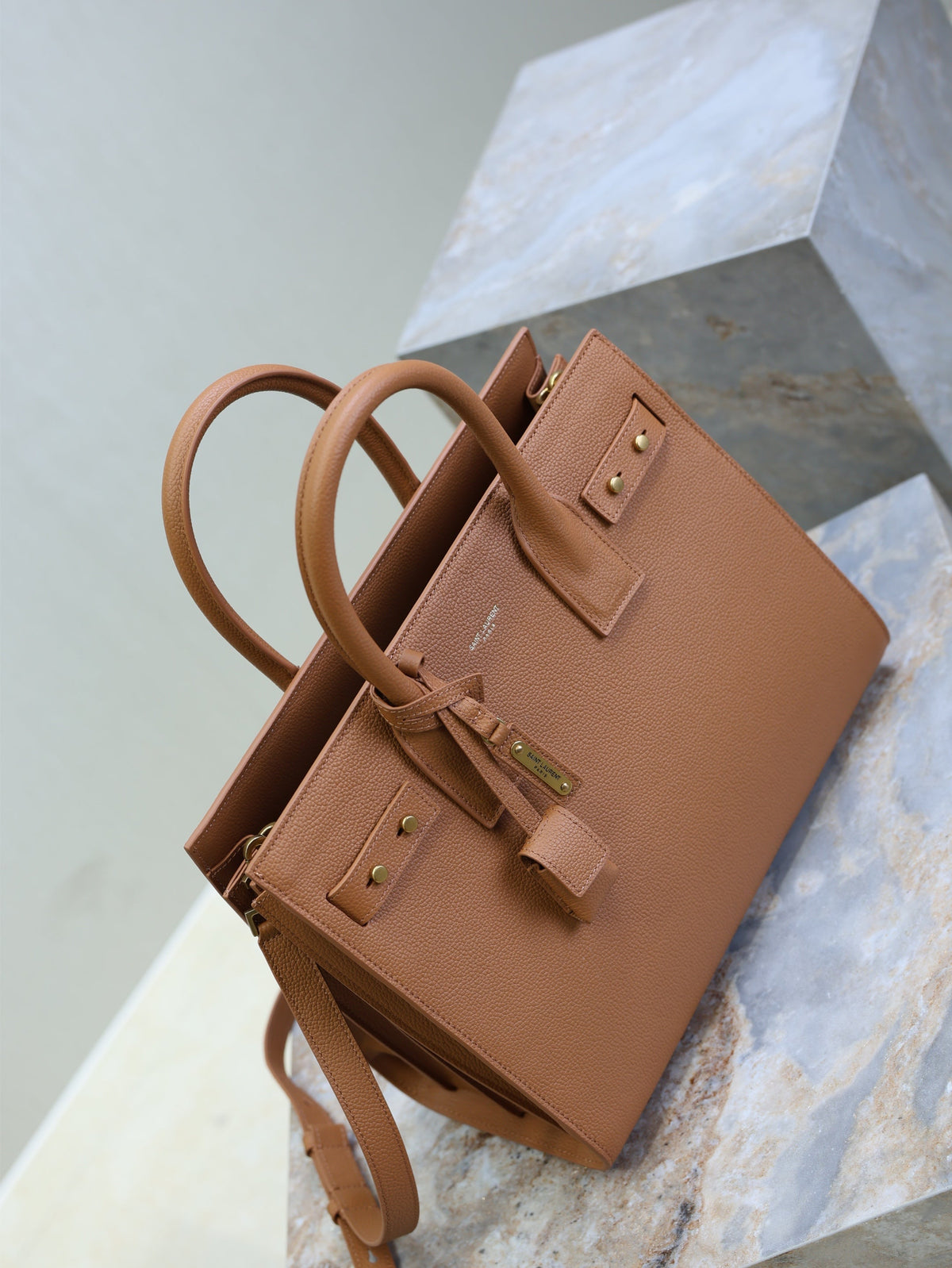 YSL Sac De Jour Nano 32cm Brown Grain Cowhide GHW