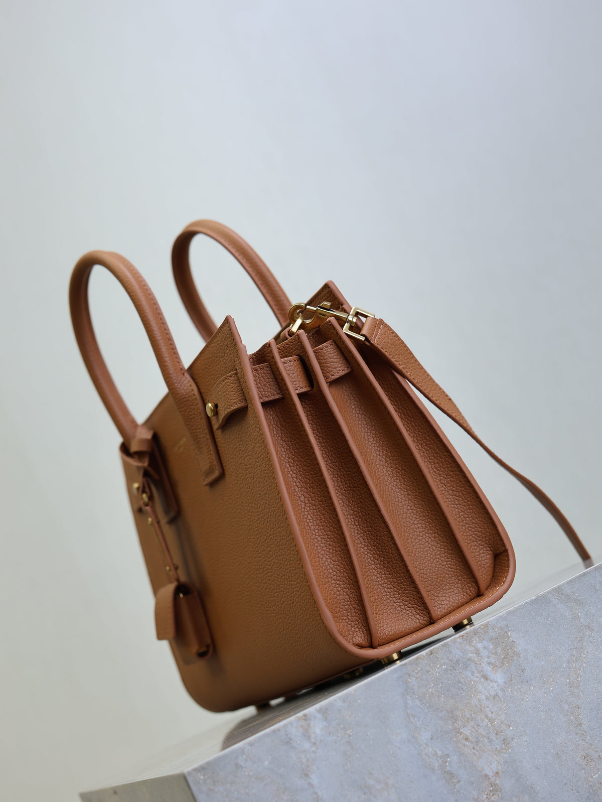 YSL Sac De Jour Nano 26cm Brown Grain Cowhide GHW