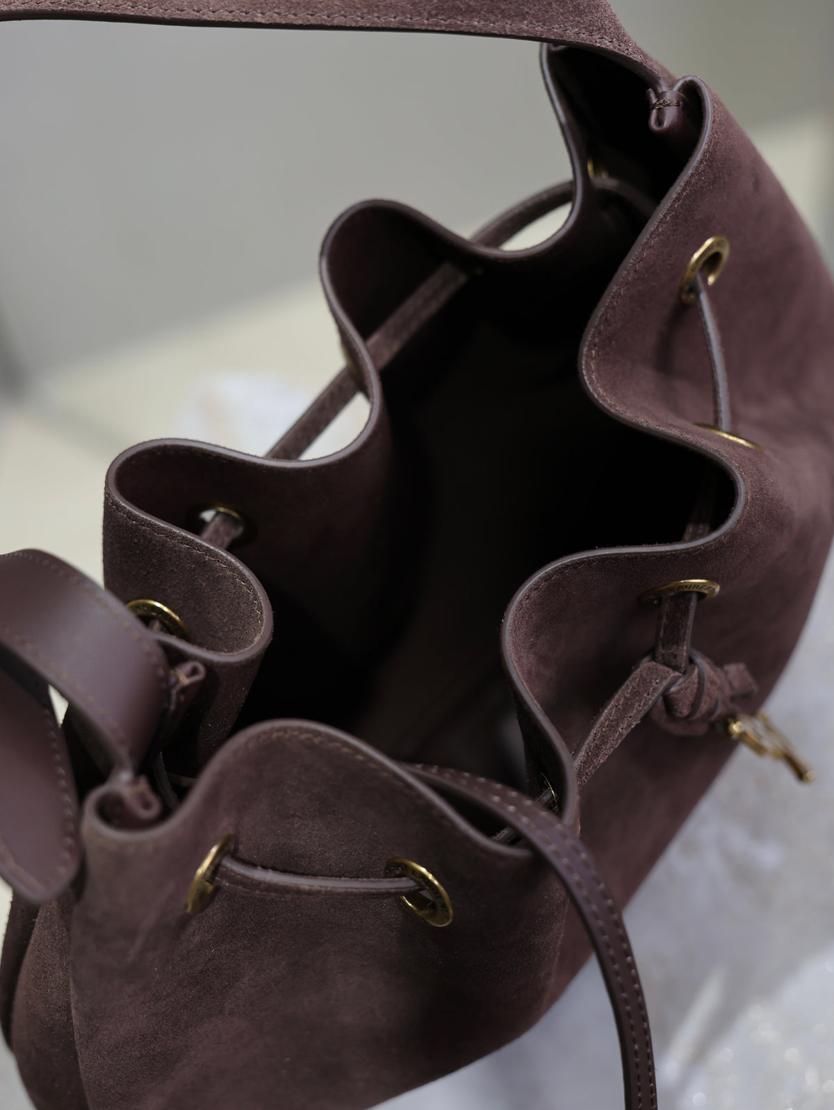 YSL Paris VII Hobo Bag Dark Brown Suede