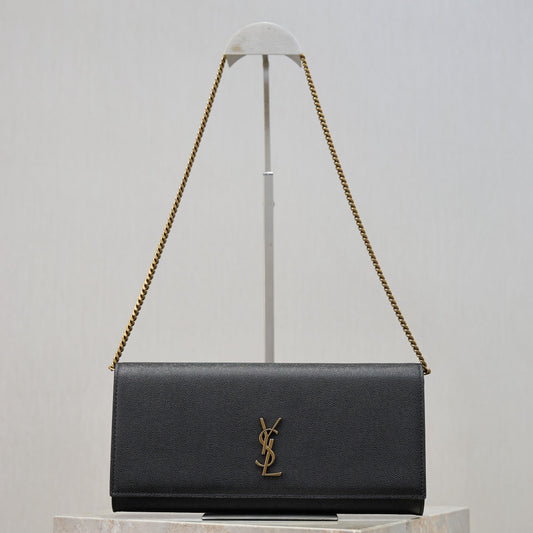 YSL Kate Clutch Bag Black Caviar Leather