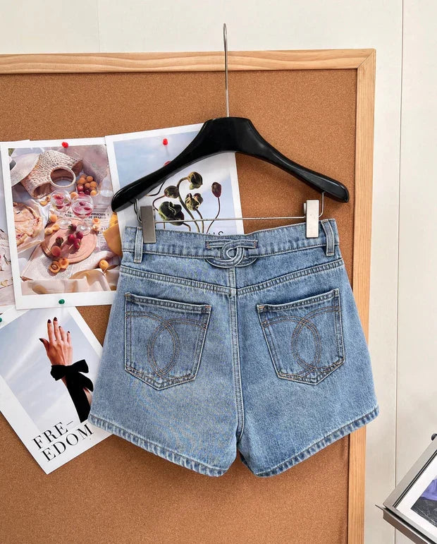 Chanel 2026 High-Waisted Denim Shorts Cotton 626411