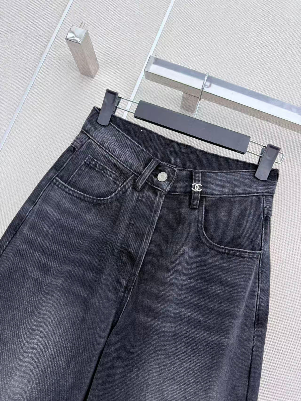 CC 26s Wide-Leg Pants Dark Grey Denim 407865