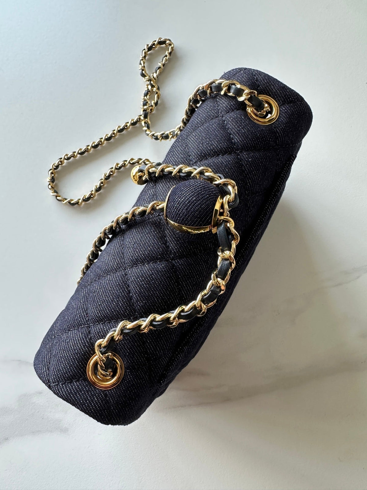 CC 26s AS1787 Mini Classic Handbag 20cm Dark Blue Denim