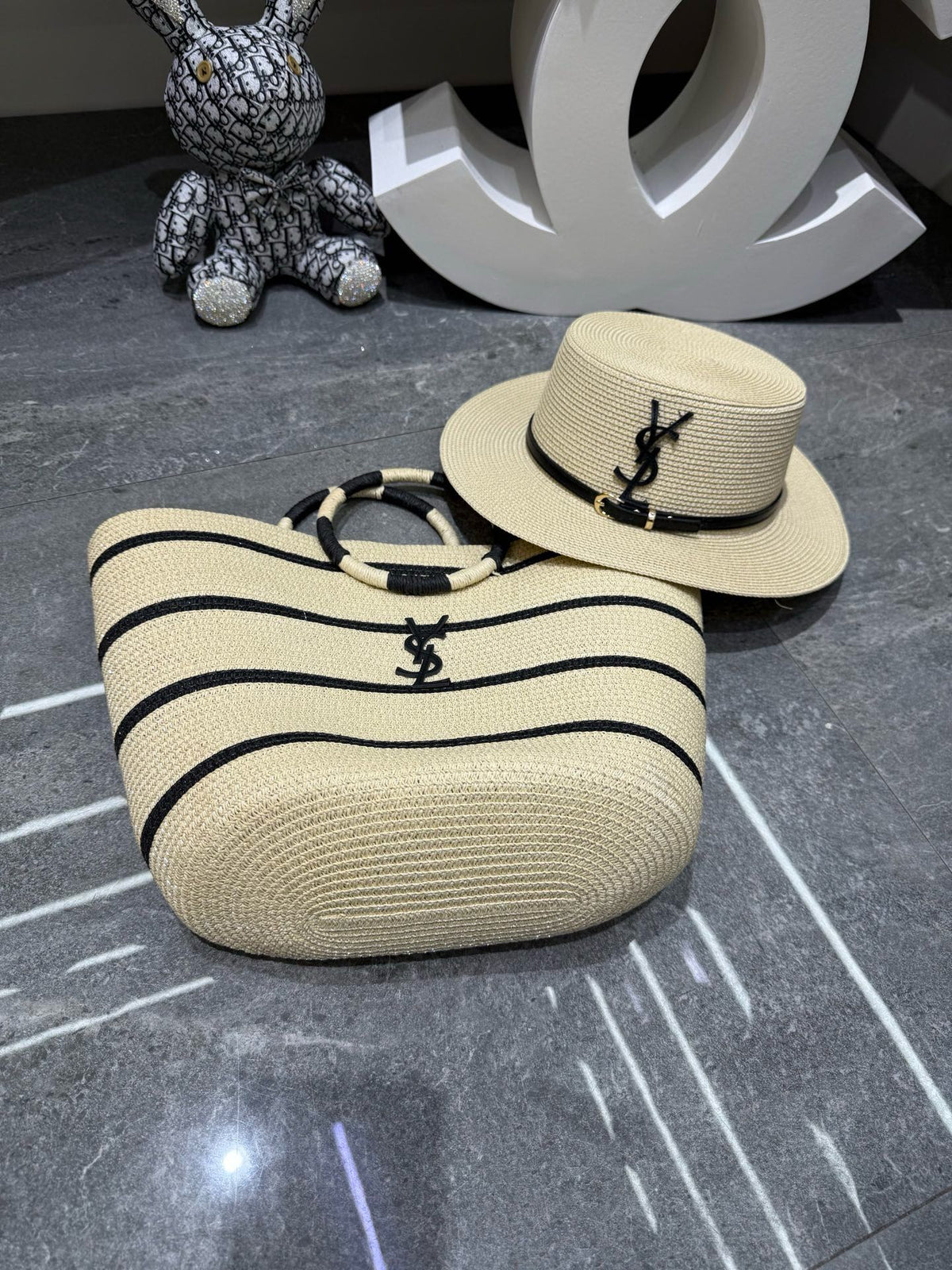 YSL Tote Bag & Hat Set Plant Grass 209747