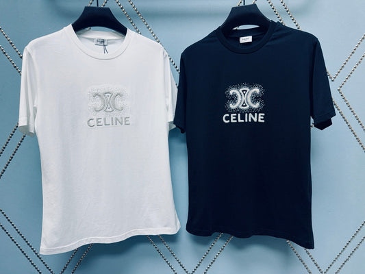 Celine Triomphe Embroidered T-shirt Cotton 351314