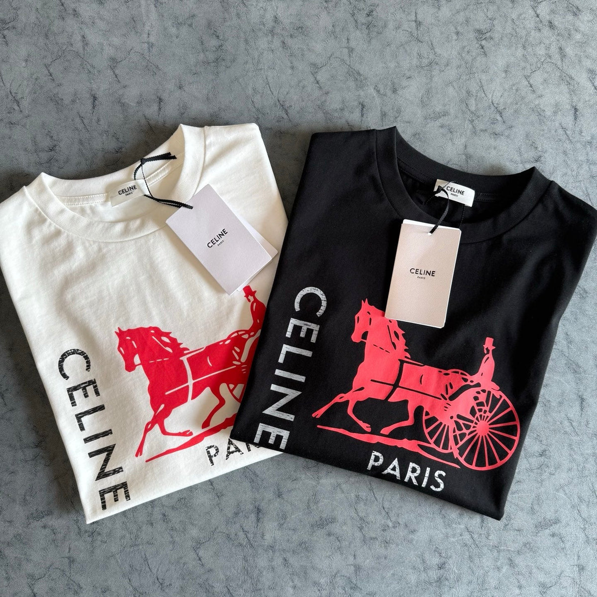 Celine SS26 Horse and Carriage Print Short-Sleeve Tee Cotton 350507