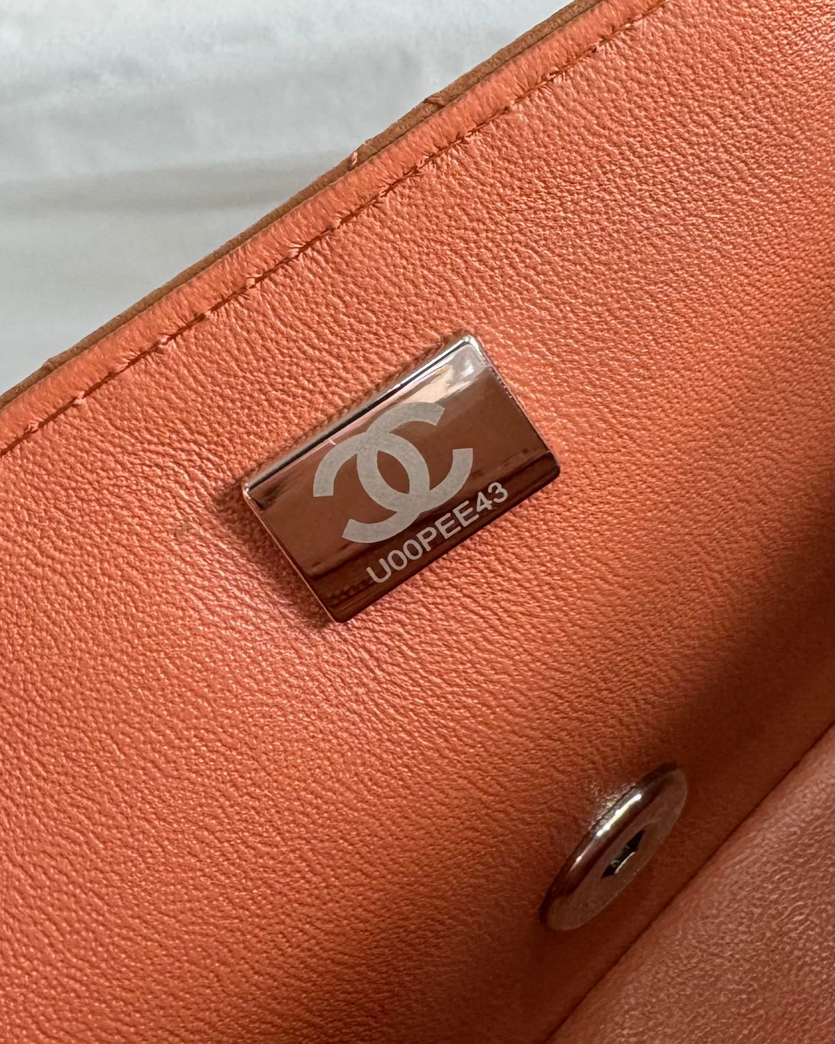 flap bag mini 20 brown lambskin silver hardware