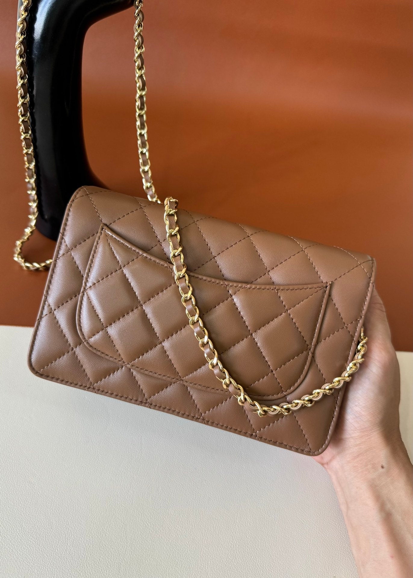 CC WOC 20cm Brown Lambskin GHW 223279