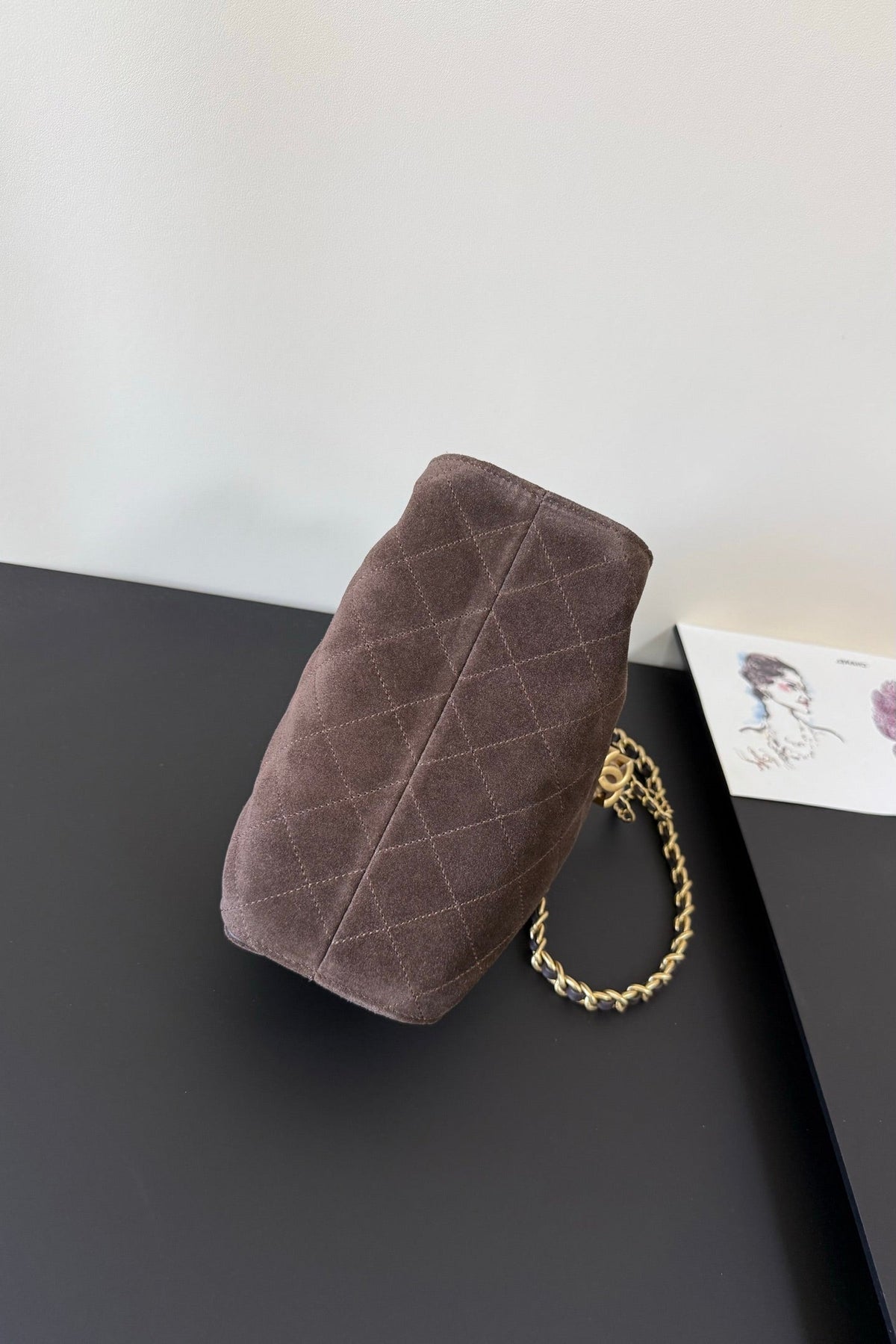 CC 25 Mini Hobo Bag Chocolate Suede GHW 282548