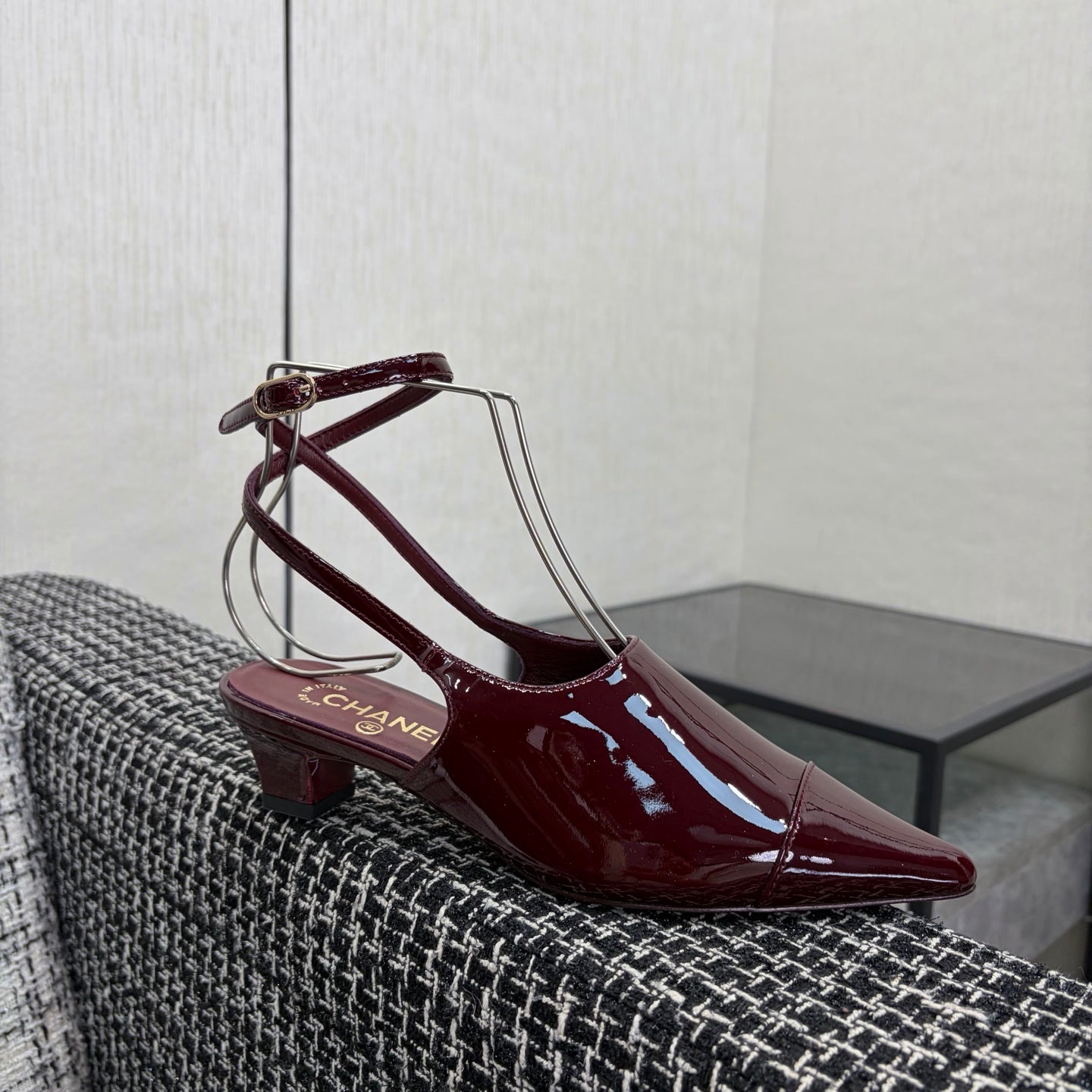 CC 2026 Slingback 4cm Burgundy Patent Leather 688714