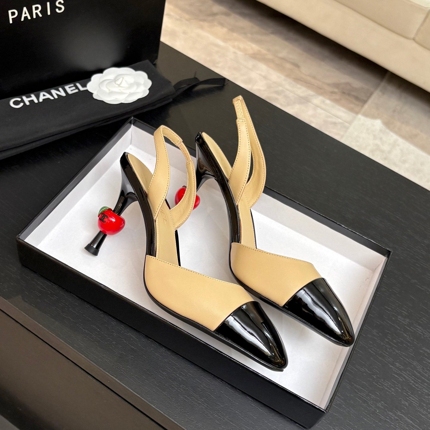 CC Métiers d’art 2026 Slingbacks 8.5cm Beige Leather 847278