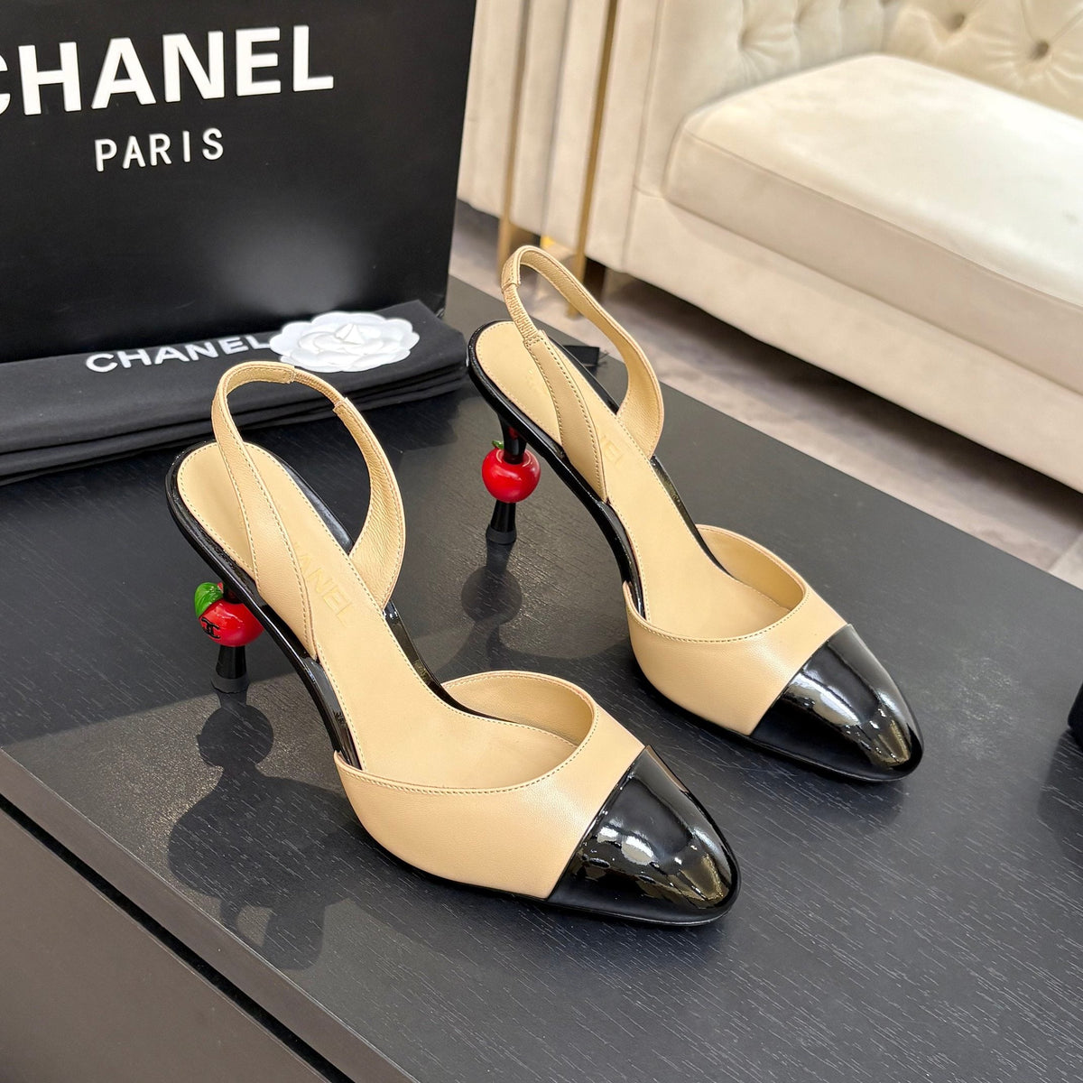 CC Métiers d’art 2026 Slingbacks 8.5cm Beige Leather 847278