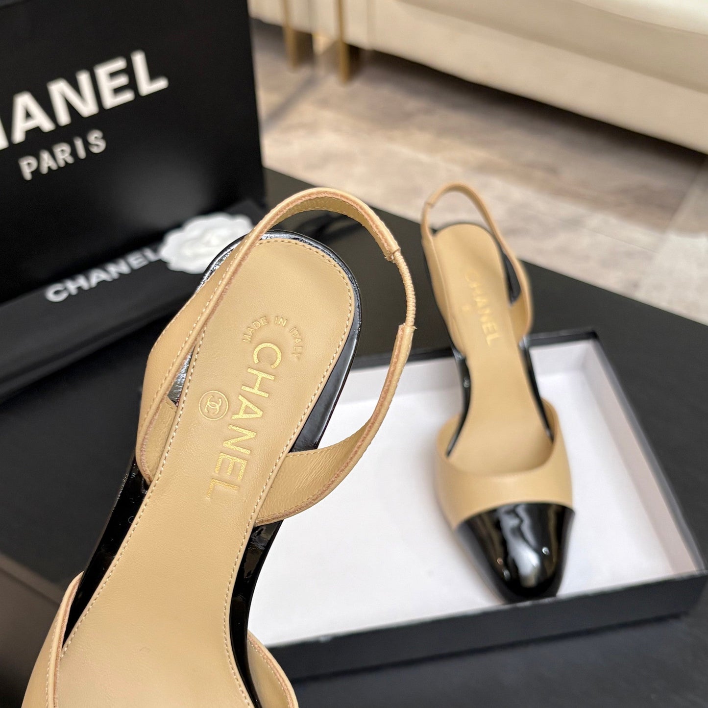 CC Métiers d’art 2026 Slingbacks 8.5cm Beige Leather 847278