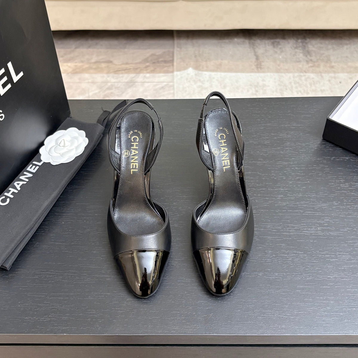 CC Métiers d’art 2026 Slingbacks 8.5cm Black Leather 847279