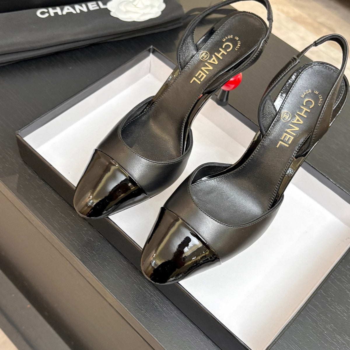 CC Métiers d’art 2026 Slingbacks 8.5cm Black Leather 847279