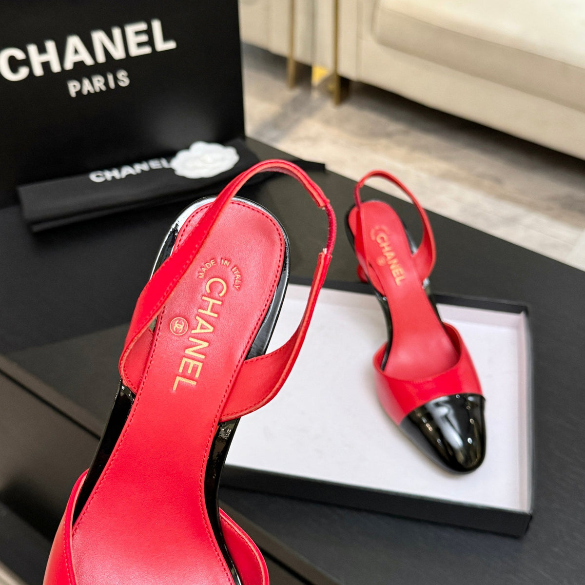 CC Métiers d’art 2026 Slingbacks 8.5cm Red Leather 847281