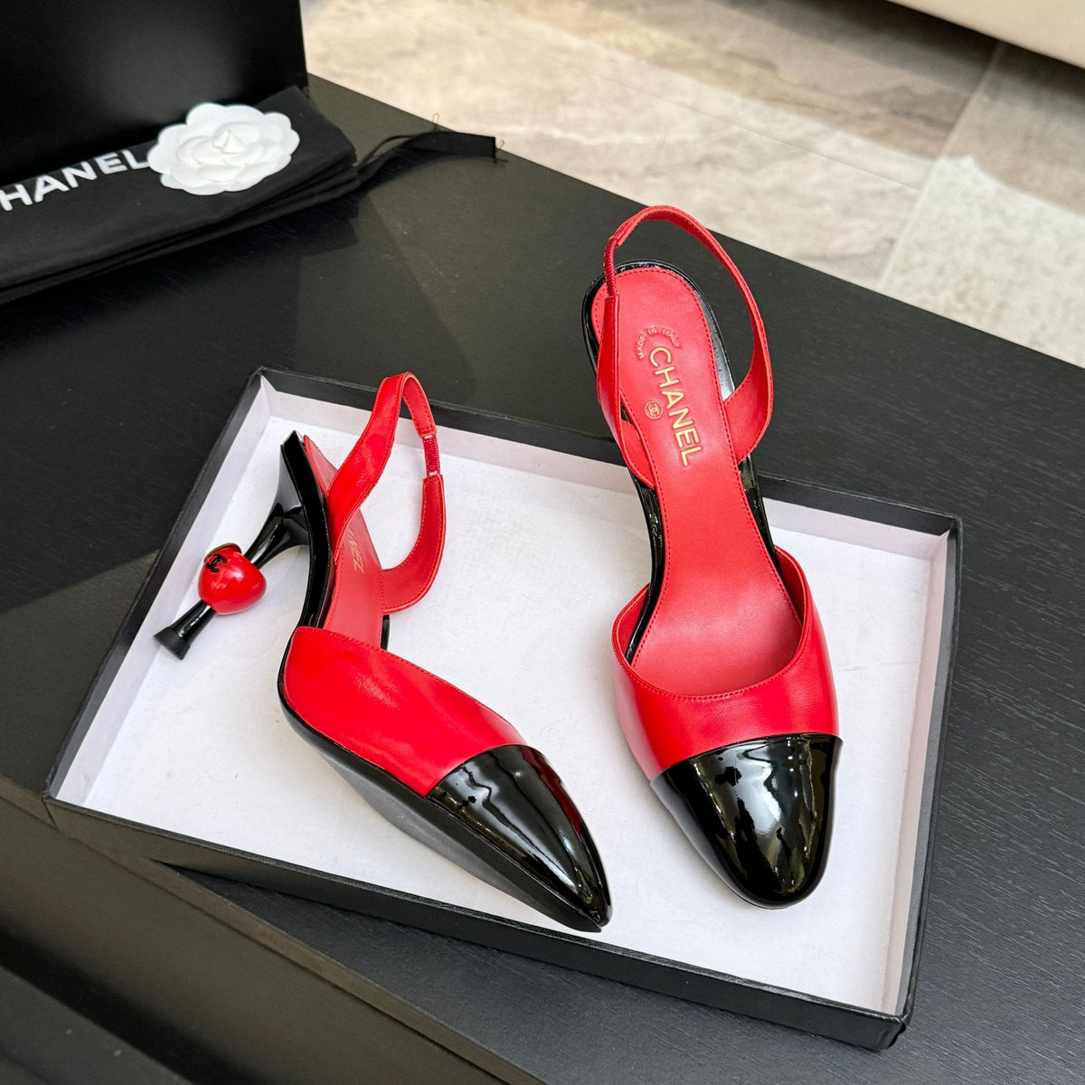 CC Métiers d’art 2026 Slingbacks 8.5cm Red Leather 847281