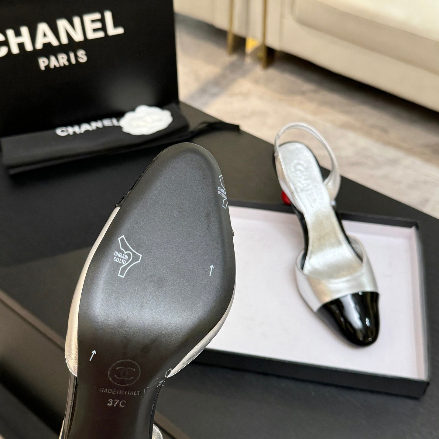 CC Métiers d’art 2026 Slingbacks 8.5cm Sliver Leather 847282