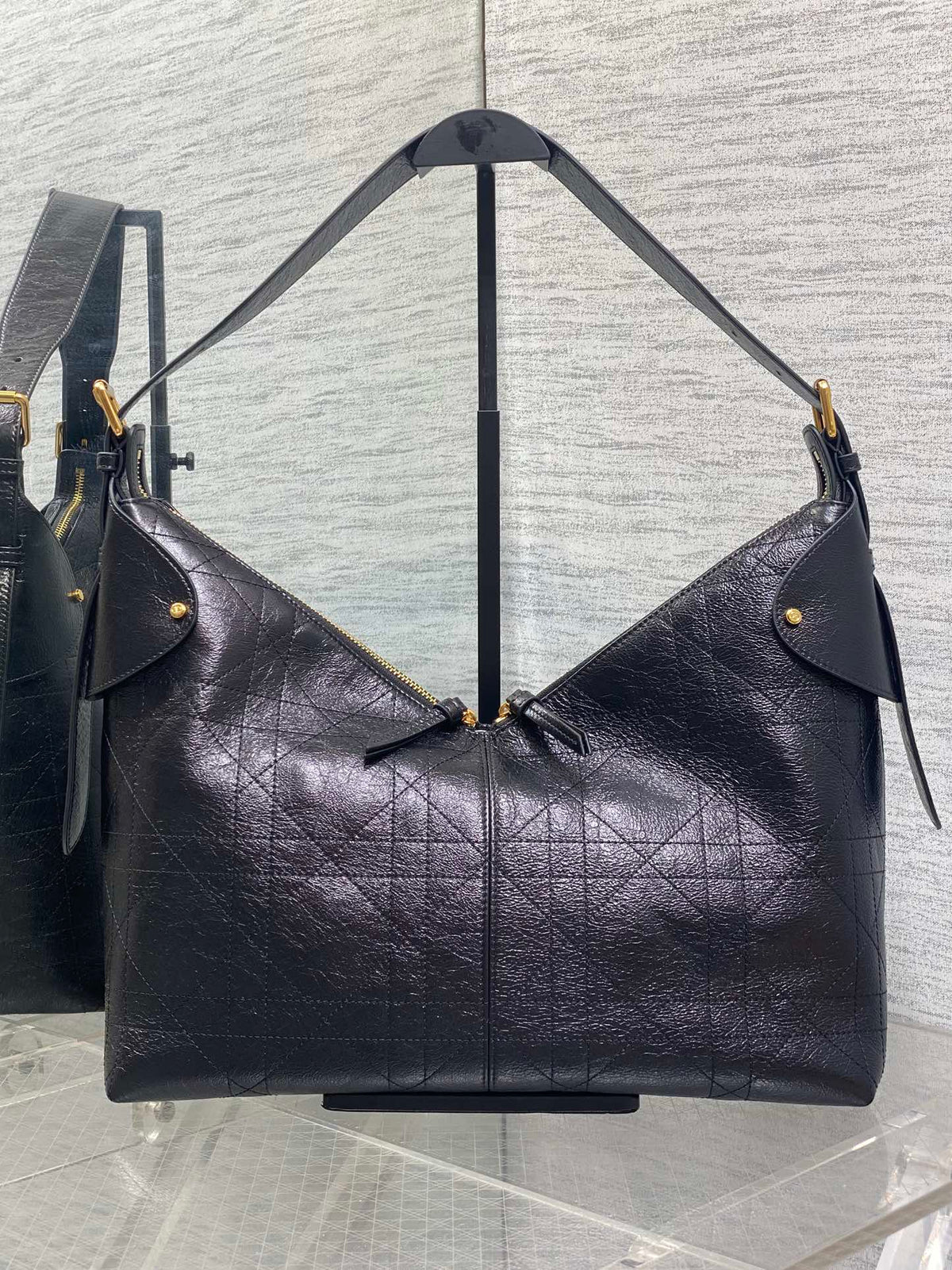 Dior 2025 Voyage Bag 34cm Black Grained Calfskin 267755