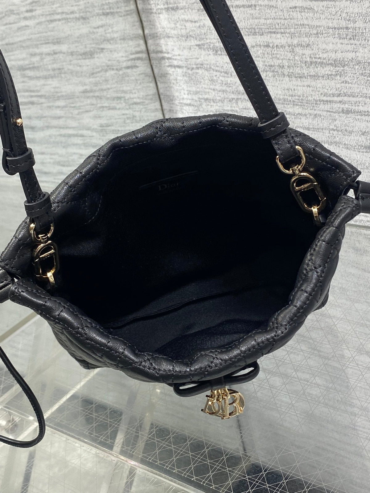 CD Adiorable Mini Bucket Bag Black Lambskin 286641
